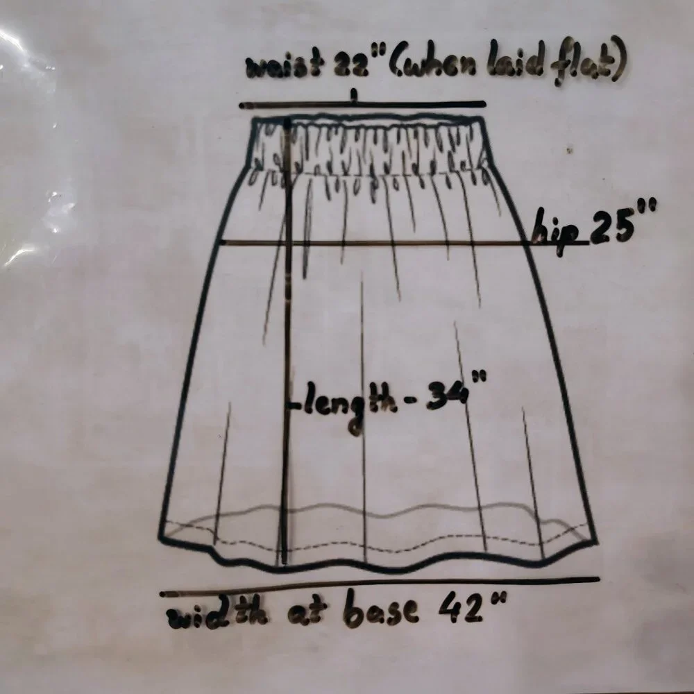 Faded Glory Maxi skirt in aqua blue with crochet trim waist (size 3X)